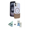 MARSİLYAN™- iPhone 11 Kılıf Kozmos Form Özel Seri - Şeffaf Royal Nano Ekran Koruyucu + Raze Metal Kamera Lens - MI