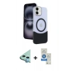 MARSİLYAN™- iPhone 11 Kılıf Kozmos Form Özel Seri - Şeffaf Royal Nano Ekran Koruyucu + Raze Metal Kamera Lens - MI