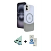 MARSİLYAN™- iPhone 11 Kılıf Kozmos Form Özel Seri - Şeffaf Royal Nano Ekran Koruyucu + Raze Metal Kamera Lens - MI