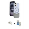 MARSİLYAN™- iPhone 11 Kılıf Kozmos Form Özel Seri - Şeffaf Royal Nano Ekran Koruyucu + Pers Alüminyum Kamera Lens - GD