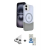 MARSİLYAN™- iPhone 11 Kılıf Kozmos Form Özel Seri - Şeffaf Royal Nano Ekran Koruyucu + Raze Metal Kamera Lens - GS