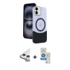 MARSİLYAN™- iPhone 11 Kılıf Kozmos Form Özel Seri - Şeffaf Royal Nano Ekran Koruyucu + Raze Metal Kamera Lens - GS