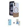 MARSİLYAN™- iPhone 11 Kılıf Kozmos Form Özel Seri - Şeffaf Royal Nano Ekran Koruyucu + Neon Fosforlu Kamera Lens - TU