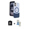 MARSİLYAN™- iPhone 11 Kılıf Kozmos Form Özel Seri - Şeffaf Royal Nano Ekran Koruyucu + PVD Metal Kamera Lens - TU
