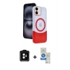 MARSİLYAN™- iPhone 11 Kılıf Kozmos Form Özel Seri - Şeffaf Royal Nano Ekran Koruyucu + PVD Metal Kamera Lens - TU