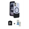 MARSİLYAN™- iPhone 11 Kılıf Kozmos Form Özel Seri - Şeffaf Royal Nano Ekran Koruyucu + PVD Metal Kamera Lens - TU