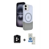 MARSİLYAN™- iPhone 11 Kılıf Kozmos Form Özel Seri - Şeffaf Royal Nano Ekran Koruyucu + PVD Metal Kamera Lens - TU