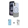 MARSİLYAN™- iPhone 11 Kılıf Kozmos Form Özel Seri - Şeffaf Uv Polymer Nano Ekran Koruyucu + Neon Fosforlu Kamera Lens - TU