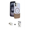 MARSİLYAN™- iPhone 11 Kılıf Kozmos Form Özel Seri - Şeffaf Uv Polymer Nano Ekran Koruyucu + Pers Alüminyum Kamera Lens - GD