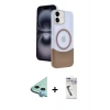 MARSİLYAN™- iPhone 11 Kılıf Kozmos Form Özel Seri - Şeffaf Uv Polymer Nano Ekran Koruyucu + Raze Metal Kamera Lens - MI