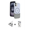 MARSİLYAN™- iPhone 11 Kılıf Kozmos Form Özel Seri - Şeffaf Uv Polymer Nano Ekran Koruyucu + Raze Metal Kamera Lens - GS