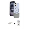 MARSİLYAN™- iPhone 11 Kılıf Kozmos Form Özel Seri - Şeffaf Uv Polymer Nano Ekran Koruyucu + Renkli Kamera Lens Koruma Cam - PE