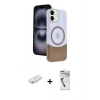 MARSİLYAN™- iPhone 11 Kılıf Kozmos Form Özel Seri - Şeffaf Uv Polymer Nano Ekran Koruyucu + Renkli Kamera Lens Koruma Cam - YL