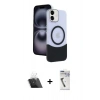 MARSİLYAN™- iPhone 11 Kılıf Kozmos Form Özel Seri - Şeffaf Uv Polymer Nano Ekran Koruyucu + Kamera Lens Koruma Cam - SF