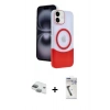 MARSİLYAN™- iPhone 11 Kılıf Kozmos Form Özel Seri - Şeffaf Uv Polymer Nano Ekran Koruyucu + Pers Alüminyum Kamera Lens - YL