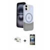 MARSİLYAN™- iPhone 11 Kılıf Kozmos Form Özel Seri - Siyah 34D Hayalet Izgaralı Cam + Pers Alüminyum Kamera Lens - GD