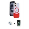 MARSİLYAN™- iPhone 11 Kılıf Kozmos Form Özel Seri - Siyah 360 Mat Full Body Arka Koruyucu + Pers Alüminyum Kamera Lens - GI