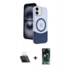 MARSİLYAN™- iPhone 11 Kılıf Kozmos Form Özel Seri - Siyah 360 Mat Full Body Arka Koruyucu + Kamera Lens Koruma Cam - SF