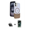 MARSİLYAN™- iPhone 11 Kılıf Kozmos Form Özel Seri - Siyah 360 Mat Full Body Arka Koruyucu + Kamera Lens Koruma Cam - SF