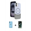 MARSİLYAN™- iPhone 11 Kılıf Kozmos Form Özel Seri - Siyah 360 Mat Full Body Arka Koruyucu + Neon Fosforlu Kamera Lens - MI