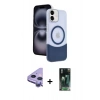 MARSİLYAN™- iPhone 11 Kılıf Kozmos Form Özel Seri - Siyah 360 Mat Full Body Arka Koruyucu + Raze Metal Kamera Lens - MR