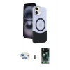 MARSİLYAN™- iPhone 11 Kılıf Kozmos Form Özel Seri - Siyah 360 Mat Full Body Arka Koruyucu + Pers Alüminyum Kamera Lens - GI