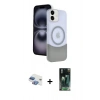 MARSİLYAN™- iPhone 11 Kılıf Kozmos Form Özel Seri - Siyah 360 Mat Full Body Arka Koruyucu + Pers Alüminyum Kamera Lens - GI