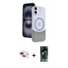 MARSİLYAN™- iPhone 11 Kılıf Kozmos Form Özel Seri - Siyah 360 Mat Full Body Arka Koruyucu + Pers Alüminyum Kamera Lens - KI