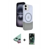MARSİLYAN™- iPhone 11 Kılıf Kozmos Form Özel Seri - Siyah 360 Mat Full Body Arka Koruyucu + Raze Metal Kamera Lens - KI