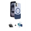 MARSİLYAN™- iPhone 11 Kılıf Kozmos Form Özel Seri - Siyah 3D Antistatik Cam Ekran Koruyucu + Kamera Lens Koruma Cam - SF