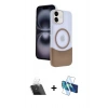 MARSİLYAN™- iPhone 11 Kılıf Kozmos Form Özel Seri - Siyah 3D Antistatik Cam Ekran Koruyucu + Kamera Lens Koruma Cam - SF