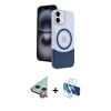 MARSİLYAN™- iPhone 11 Kılıf Kozmos Form Özel Seri - Siyah 3D Antistatik Cam Ekran Koruyucu + Raze Metal Kamera Lens - KI