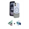 MARSİLYAN™- iPhone 11 Kılıf Kozmos Form Özel Seri - Siyah 3D Antistatik Cam Ekran Koruyucu + Raze Metal Kamera Lens - KI