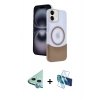 MARSİLYAN™- iPhone 11 Kılıf Kozmos Form Özel Seri - Siyah 3D Antistatik Cam Ekran Koruyucu + Raze Metal Kamera Lens - MI