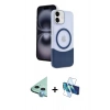 MARSİLYAN™- iPhone 11 Kılıf Kozmos Form Özel Seri - Siyah 3D Antistatik Cam Ekran Koruyucu + Raze Metal Kamera Lens - MI
