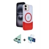 MARSİLYAN™- iPhone 11 Kılıf Kozmos Form Özel Seri - Siyah 3D Antistatik Cam Ekran Koruyucu + Raze Metal Kamera Lens - MI