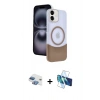 MARSİLYAN™- iPhone 11 Kılıf Kozmos Form Özel Seri - Siyah 3D Antistatik Cam Ekran Koruyucu + Pers Alüminyum Kamera Lens - GI
