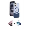 MARSİLYAN™- iPhone 11 Kılıf Kozmos Form Özel Seri - Siyah 3D Antistatik Cam Ekran Koruyucu + Raze Metal Kamera Lens - SH