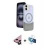 MARSİLYAN™- iPhone 11 Kılıf Kozmos Form Özel Seri - Siyah 3D Antistatik Cam Ekran Koruyucu + Raze Metal Kamera Lens - SH