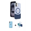 MARSİLYAN™- iPhone 11 Kılıf Kozmos Form Özel Seri - Siyah 3D Antistatik Cam Ekran Koruyucu + Neon Fosforlu Kamera Lens - TU