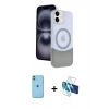 MARSİLYAN™- iPhone 11 Kılıf Kozmos Form Özel Seri - Siyah 3D Antistatik Cam Ekran Koruyucu + Neon Fosforlu Kamera Lens - YL