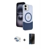 MARSİLYAN™- iPhone 11 Kılıf Kozmos Form Özel Seri - Siyah 3D Antistatik Hayalet Cam Ekran Koruyucu + Pers Alüminyum Kamera Lens - GI
