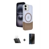 MARSİLYAN™- iPhone 11 Kılıf Kozmos Form Özel Seri - Siyah 3D Antistatik Hayalet Cam Ekran Koruyucu + Kamera Lens Koruma Cam - SF