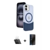 MARSİLYAN™- iPhone 11 Kılıf Kozmos Form Özel Seri - Siyah 3D Antistatik Hayalet Cam Ekran Koruyucu + Kamera Lens Koruma Cam - SF