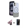MARSİLYAN™- iPhone 11 Kılıf Kozmos Form Özel Seri - Siyah 3D Antistatik Hayalet Cam Ekran Koruyucu + Raze Metal Kamera Lens - SH