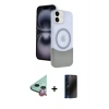 MARSİLYAN™- iPhone 11 Kılıf Kozmos Form Özel Seri - Siyah 3D Antistatik Hayalet Cam Ekran Koruyucu + Raze Metal Kamera Lens - KI