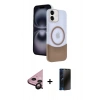 MARSİLYAN™- iPhone 11 Kılıf Kozmos Form Özel Seri - Siyah 3D Antistatik Hayalet Cam Ekran Koruyucu + Raze Metal Kamera Lens - SH