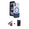 MARSİLYAN™- iPhone 11 Kılıf Kozmos Form Özel Seri - Siyah 3D Antistatik Hayalet Cam Ekran Koruyucu + Raze Metal Kamera Lens - SH