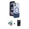 MARSİLYAN™- iPhone 11 Kılıf Kozmos Form Özel Seri - Siyah 3D Antistatik Hayalet Cam Ekran Koruyucu + Raze Metal Kamera Lens - KI