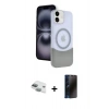 MARSİLYAN™- iPhone 11 Kılıf Kozmos Form Özel Seri - Siyah 3D Antistatik Hayalet Cam Ekran Koruyucu + Pers Alüminyum Kamera Lens - YL